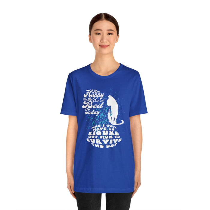 Awake T-shirt Happy to be Out of Bed | M23 designs Funny Graphics Apparel Summer Sleeping T-shirt