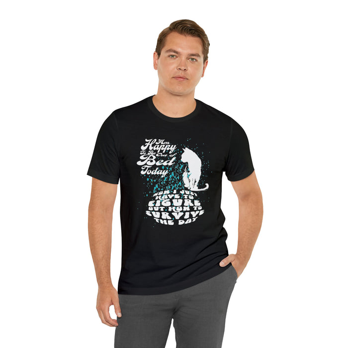 Awake T-shirt Happy to be Out of Bed | M23 designs Funny Graphics Apparel Summer Sleeping T-shirt