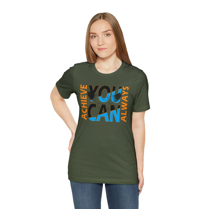 Achieve you can Always Gym Boxing T-shirt | Prints Gift ideas Friends | Tight-fitting Colorful tees Exercise shirt