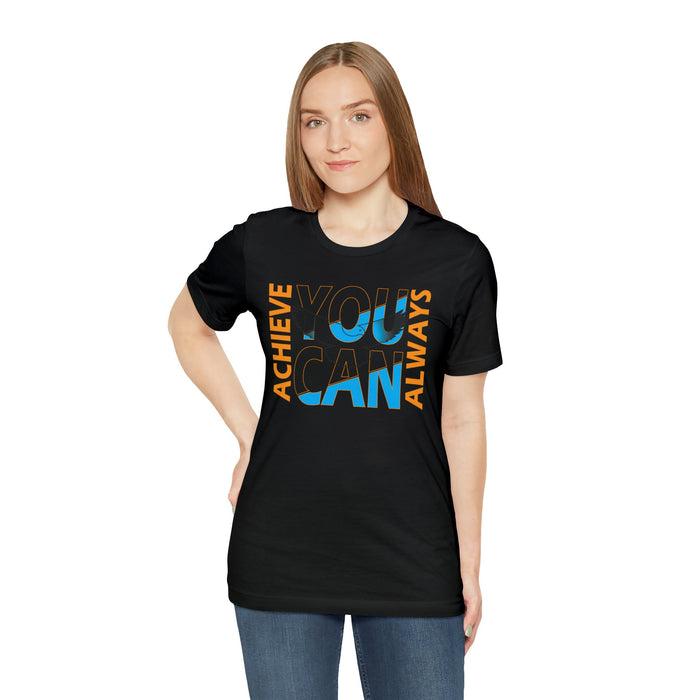 Achieve you can Always Gym Boxing T-shirt | Prints Gift ideas Friends | Tight-fitting Colorful tees Exercise shirt