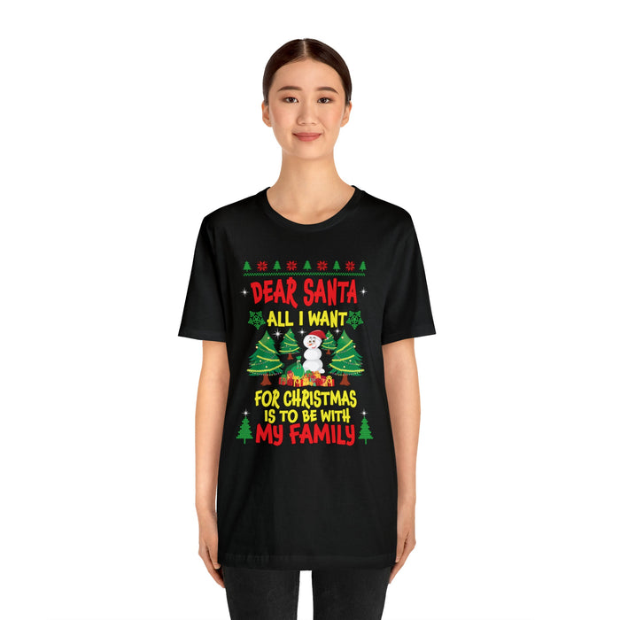 All I Want for Christmas T-shirt is my Family Funny Apparel | Christmas Gift Oversize t shirt for Big Women